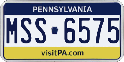 PA license plate MSS6575