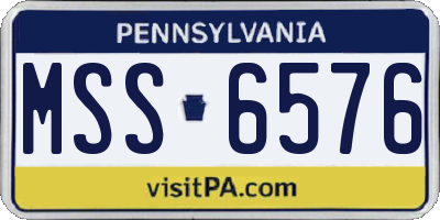 PA license plate MSS6576