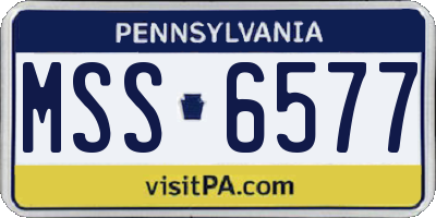 PA license plate MSS6577