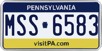 PA license plate MSS6583