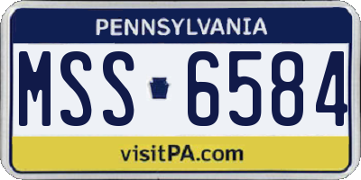 PA license plate MSS6584