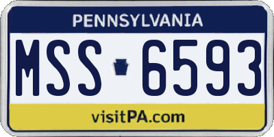 PA license plate MSS6593