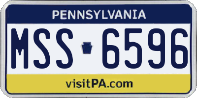 PA license plate MSS6596