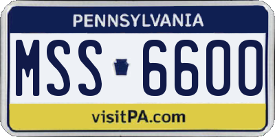 PA license plate MSS6600