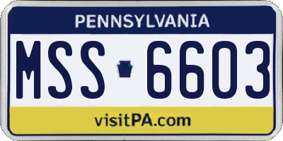PA license plate MSS6603