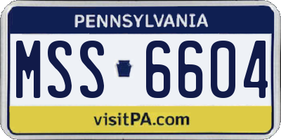 PA license plate MSS6604