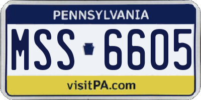 PA license plate MSS6605