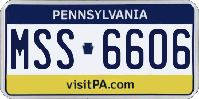 PA license plate MSS6606