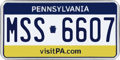 PA license plate MSS6607