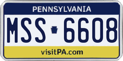 PA license plate MSS6608