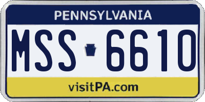 PA license plate MSS6610