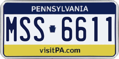 PA license plate MSS6611