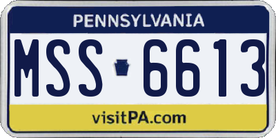 PA license plate MSS6613