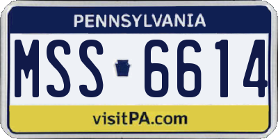 PA license plate MSS6614