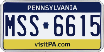 PA license plate MSS6615