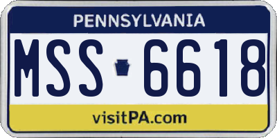 PA license plate MSS6618