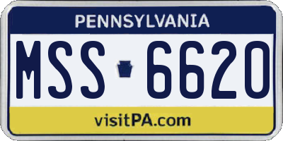 PA license plate MSS6620