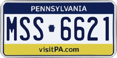PA license plate MSS6621