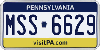 PA license plate MSS6629