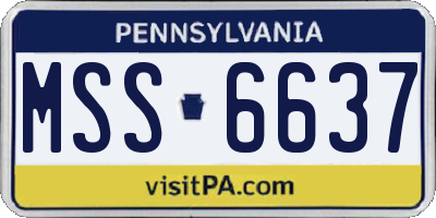 PA license plate MSS6637