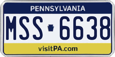 PA license plate MSS6638