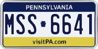 PA license plate MSS6641