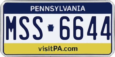 PA license plate MSS6644