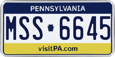 PA license plate MSS6645