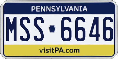 PA license plate MSS6646