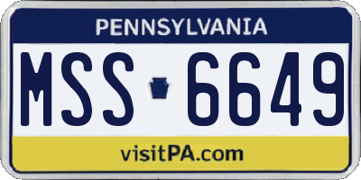 PA license plate MSS6649