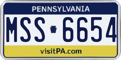 PA license plate MSS6654