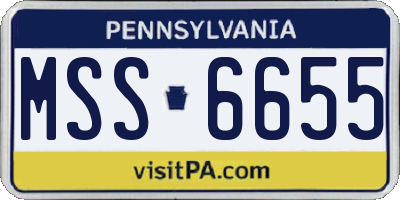 PA license plate MSS6655