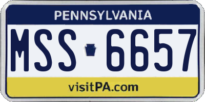 PA license plate MSS6657