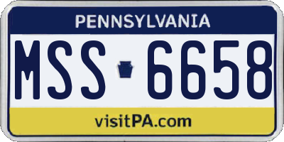 PA license plate MSS6658