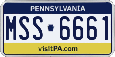 PA license plate MSS6661