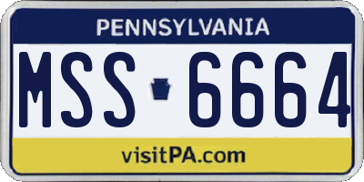 PA license plate MSS6664
