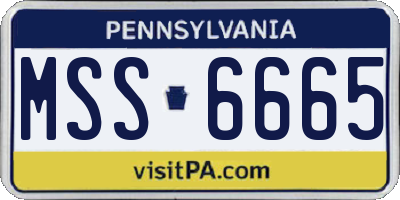PA license plate MSS6665