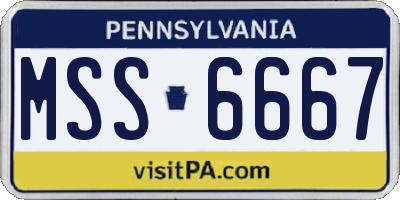 PA license plate MSS6667