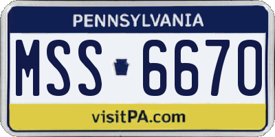 PA license plate MSS6670