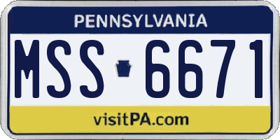 PA license plate MSS6671