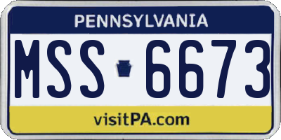 PA license plate MSS6673