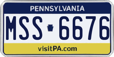 PA license plate MSS6676