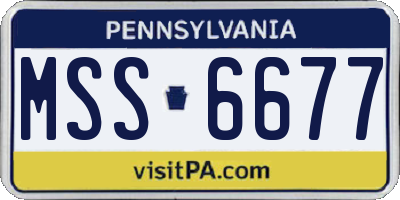 PA license plate MSS6677