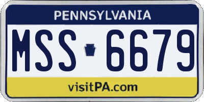 PA license plate MSS6679