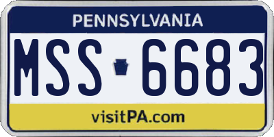 PA license plate MSS6683