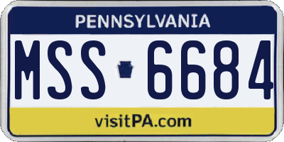 PA license plate MSS6684
