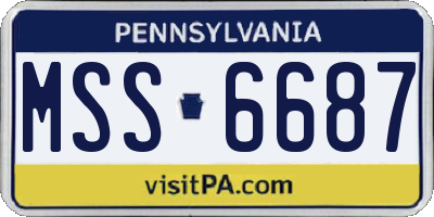 PA license plate MSS6687