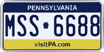 PA license plate MSS6688