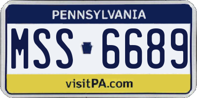 PA license plate MSS6689