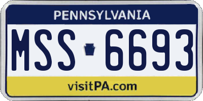 PA license plate MSS6693
